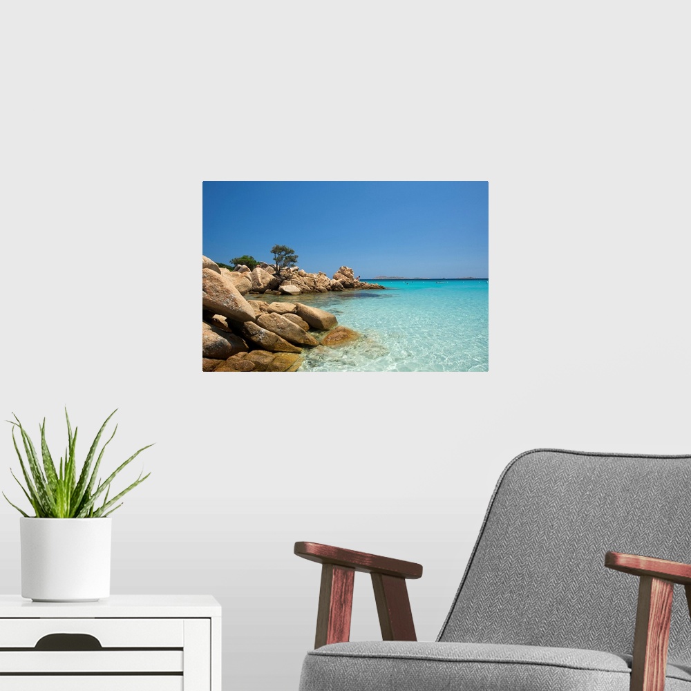 A modern room featuring Capriccioli Beach, Northern Sardinia, Sardinia, Italy