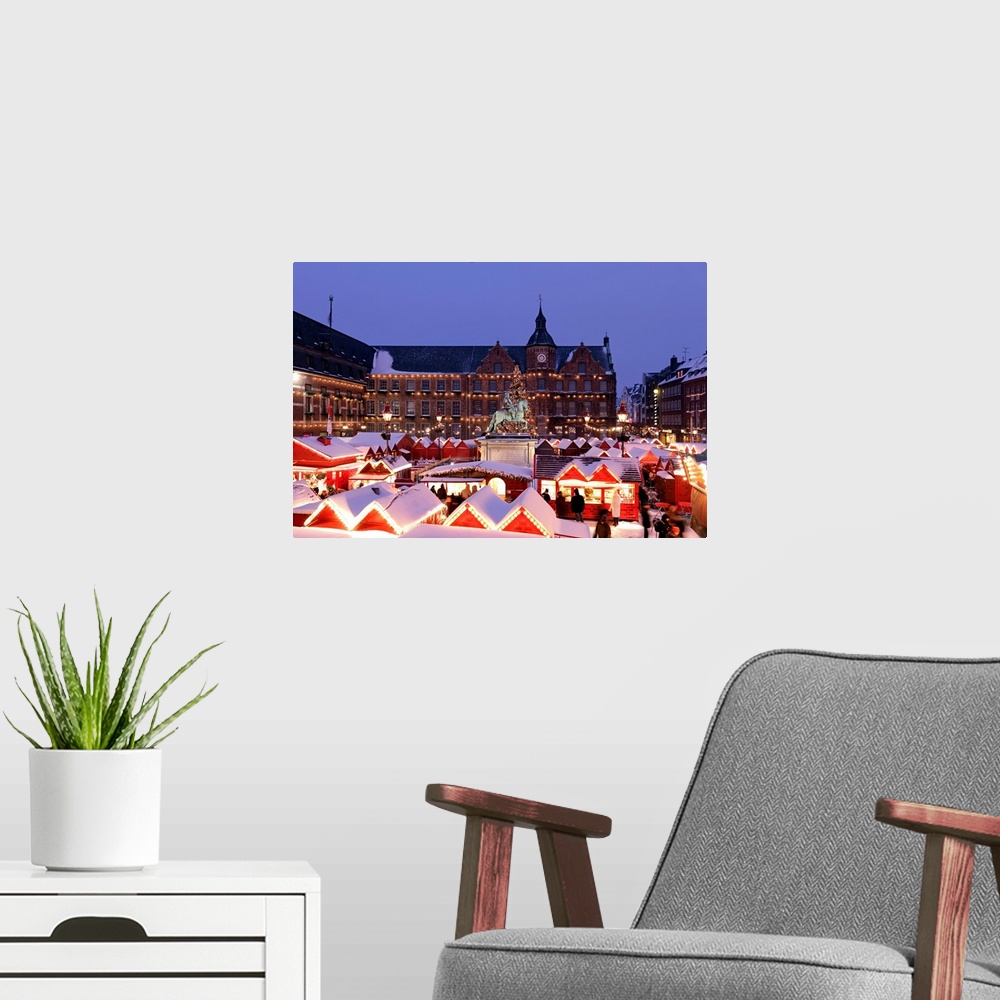 A modern room featuring Christmas Market In Front Of The Town Hall, Dusseldorf, North Rhine Westphalia, Germany