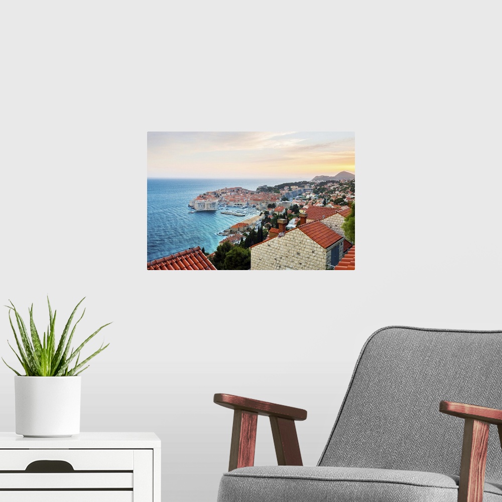 A modern room featuring Croatia, Dalmatia, Dubrovnik, Old town. View over the old town.