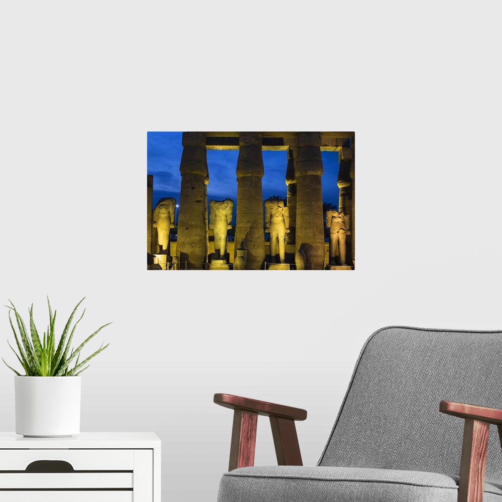 A modern room featuring Egypt, Luxor, Luxor Temple, The  First Court, Statues of Ramesses II