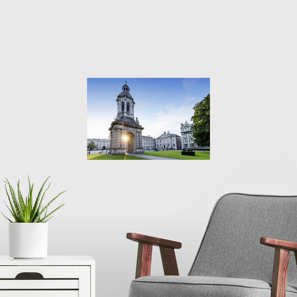A modern room featuring Europe, Dublin, Trinity college at sunset