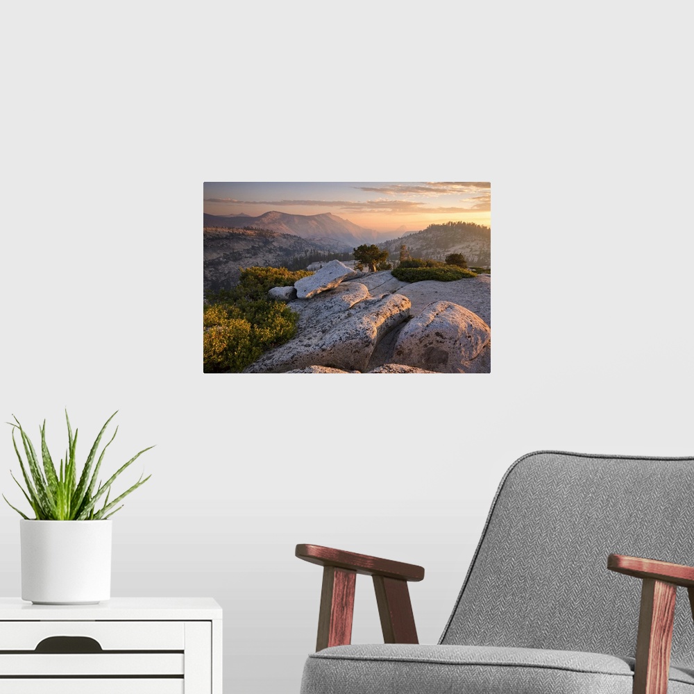 A modern room featuring View towards Half Dome at sunset, from Olmsted Point, Yosemite National Park, California, USA. Au...