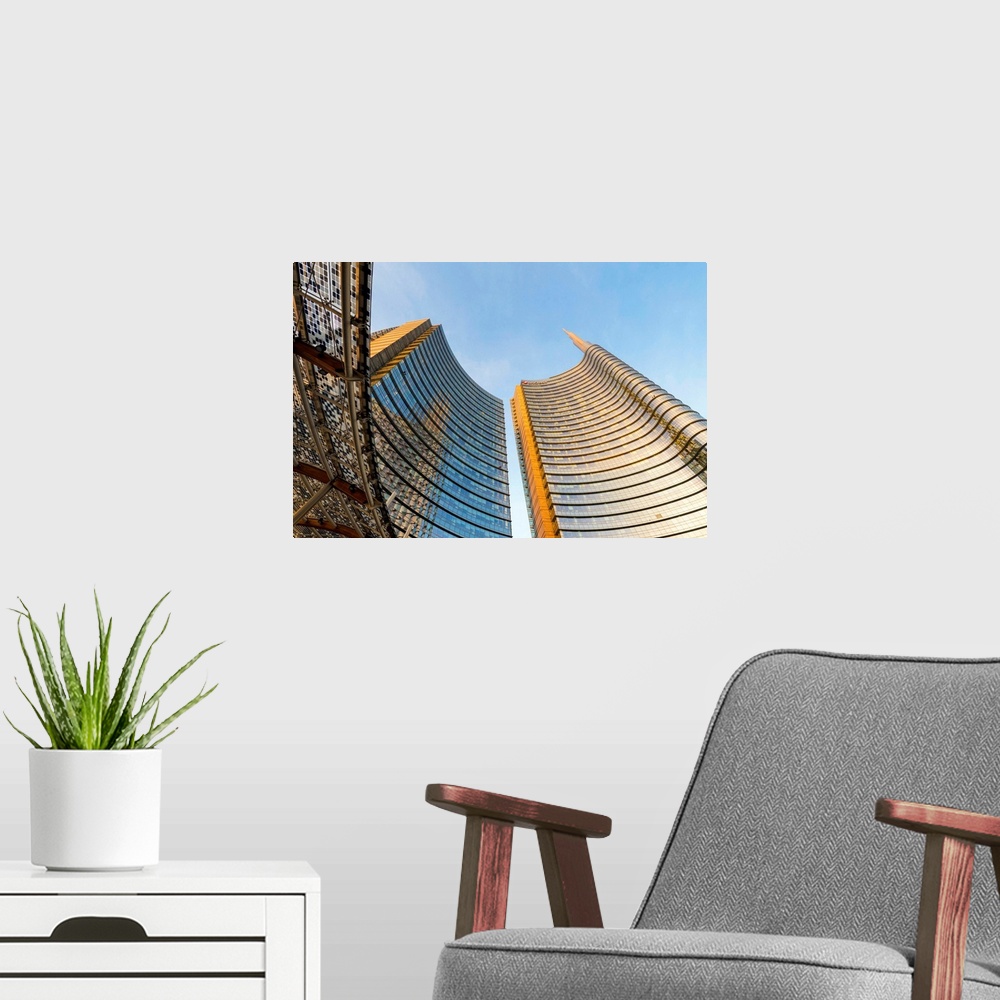 A modern room featuring Milan, Lombardy, Italy. -Gae Aulenti Square With Unicredit Towers