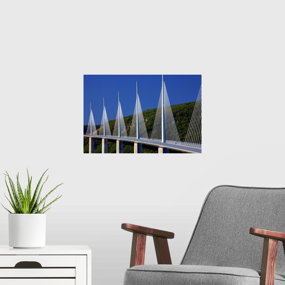 A modern room featuring Millau Viaduct Over The Tarn River Valley, Millau, France