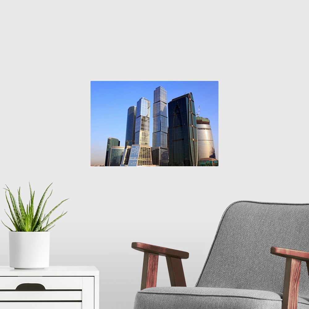 A modern room featuring Moscow International Business Center (Moscow-City), Moscow, Russia