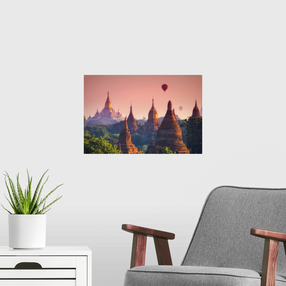 A modern room featuring Myanmar (Burma), Temples of Bagan (Unesco world Heritage Site), Ananda Temple.