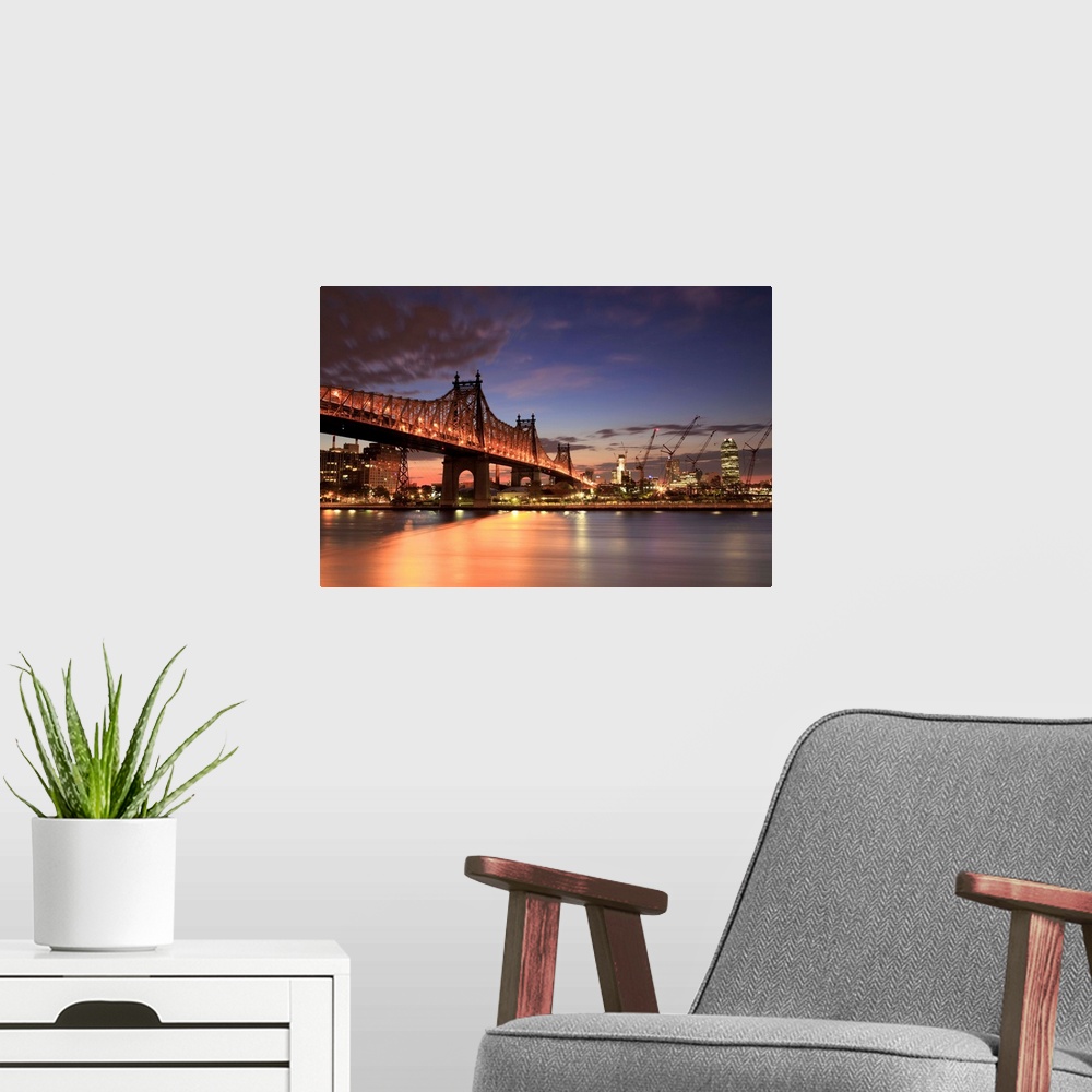 A modern room featuring USA, New York, New York City, Manhattan, Ed Koch Queensboro Bridge.
