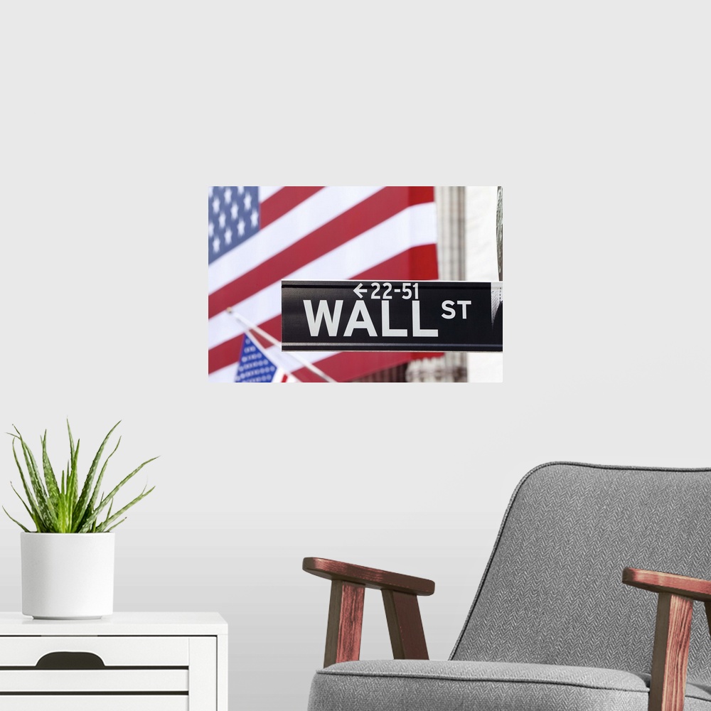 A modern room featuring USA, New York City, Manhattan,  Downtown Financial District - Wall Street and the New York Stock ...
