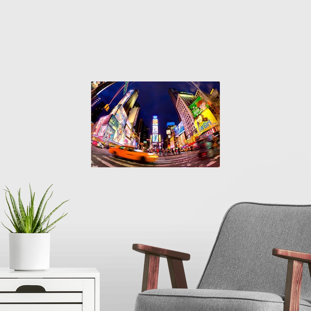 A modern room featuring USA, New York, Manhattan, Midtown, Times Square
