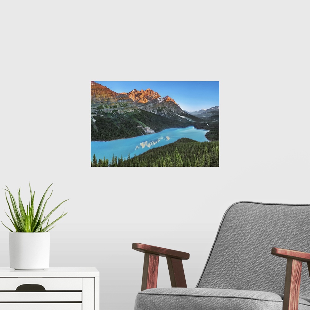 A modern room featuring Peyto Lake with Mount Patterson. Canada, Alberta, Banff National Park, Peyto Lake. Rocky Mountain...