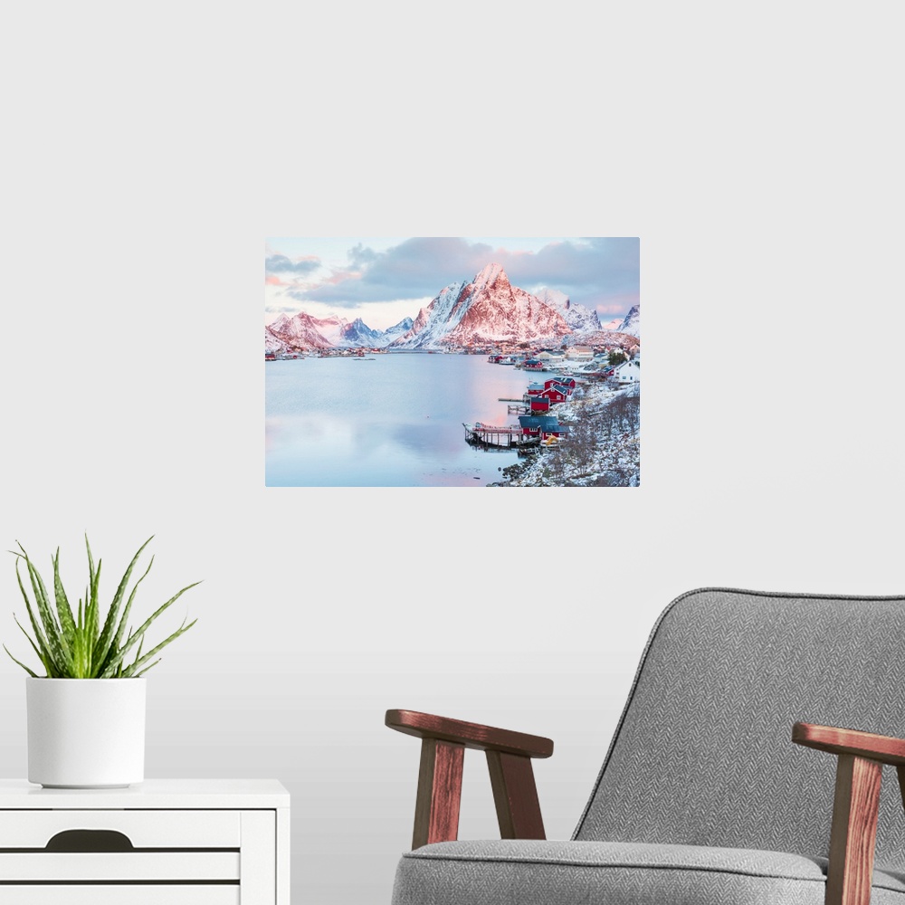 A modern room featuring Reine, Lofoten Islands, Norway