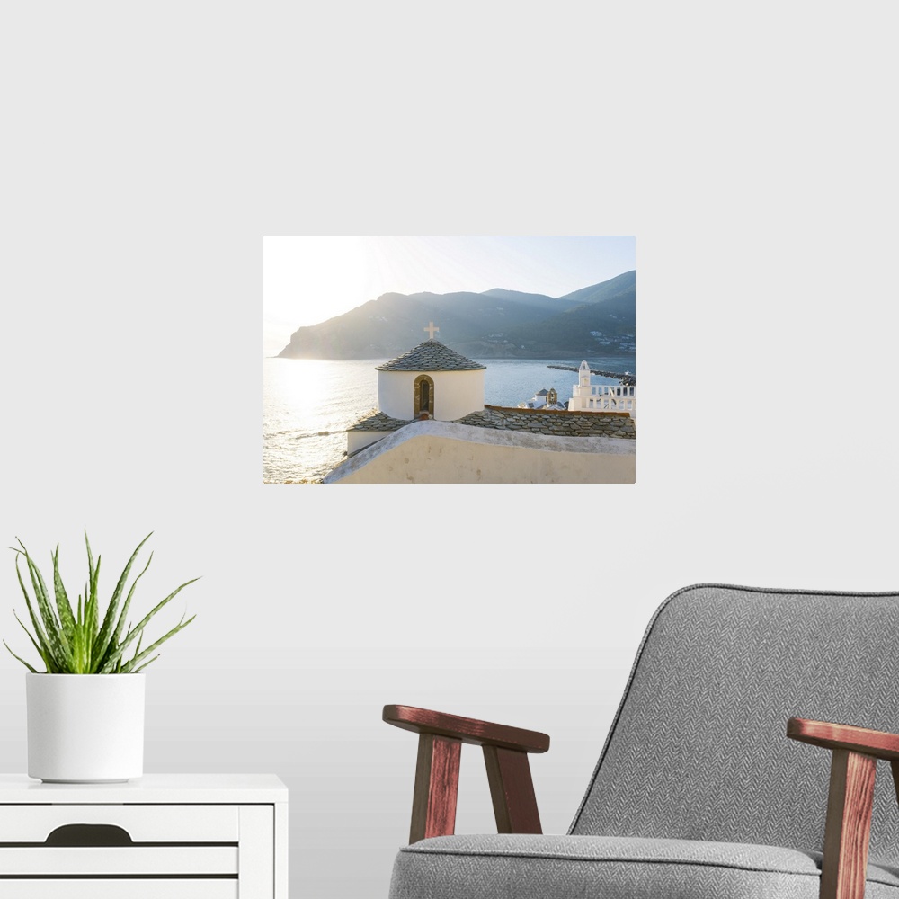 A modern room featuring Skopelos Town, Skopelos, Sporade Islands, Greece