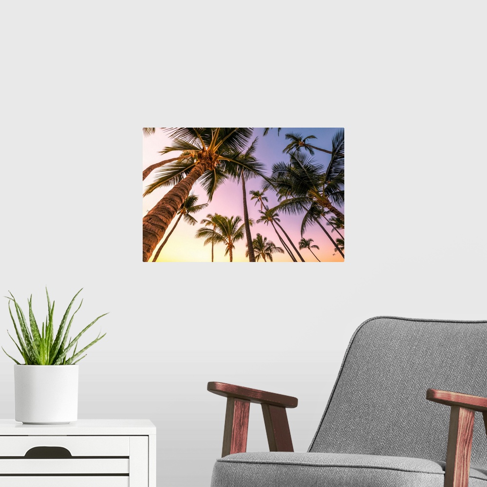 A modern room featuring Sunrise In Kihei Beach, Maui Island, Hawaii, USA.