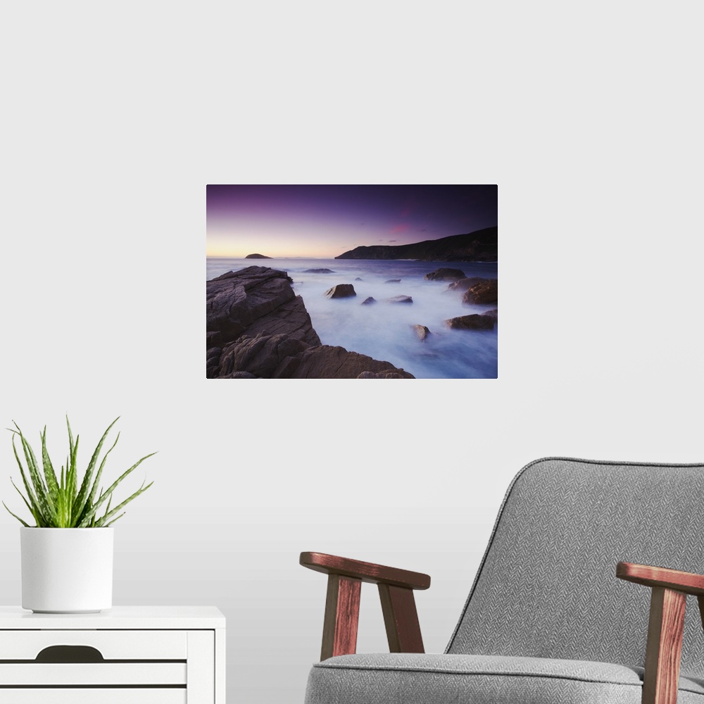 A modern room featuring Torndirrup National Park at sunset, Albany, Western Australia, Australia
