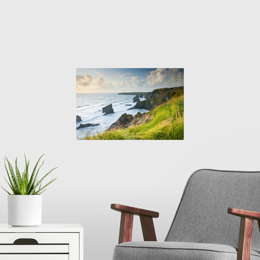 A modern room featuring UK, England, Cornwall, Bedruthan Steps or Carnewas