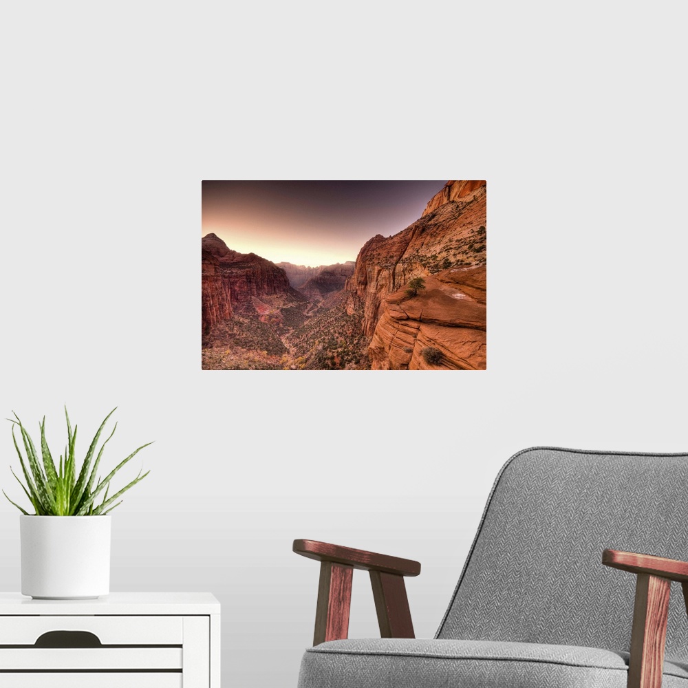 A modern room featuring USA, Utah, Zion National Park, from Canyon Overlook