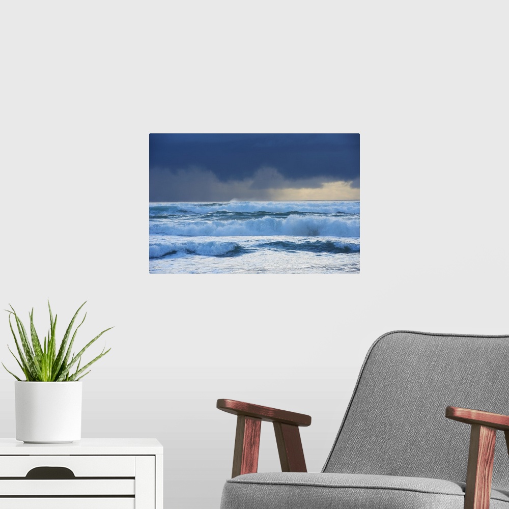 A modern room featuring Waves, Paparoa National Park, West Coast, South Island, New Zealand