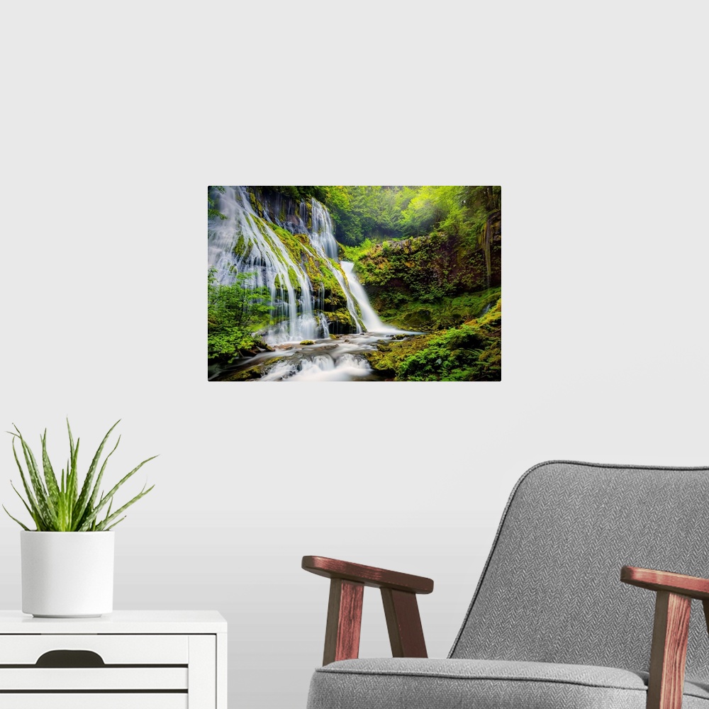 A modern room featuring Panther Creek Falls and Spring Runoff, WA