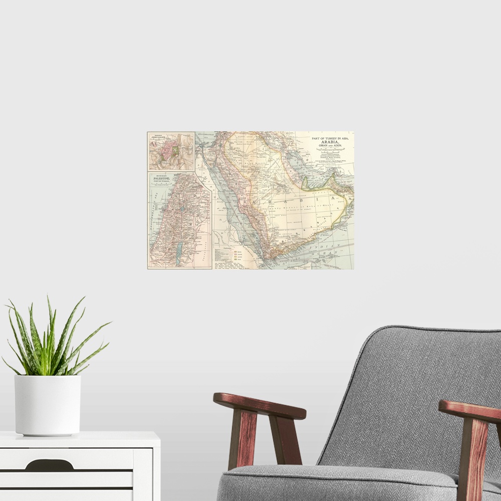 A modern room featuring Arabia, Oman, and Aden - Vintage Map