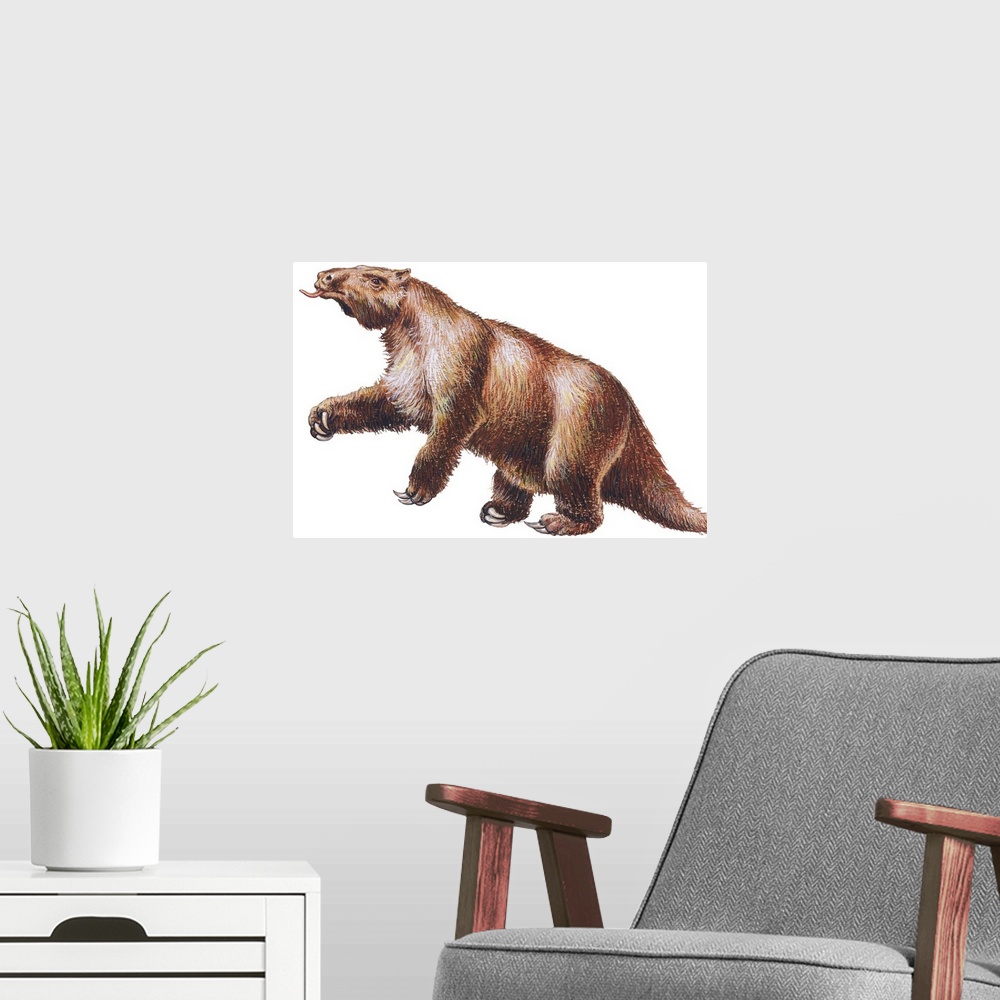 A modern room featuring Megatherium, Extinct Ground Sloth