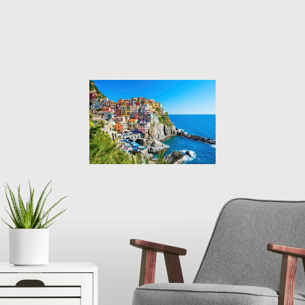 A modern room featuring Colorful Buildings Of Cinque Terre National Park, Italy