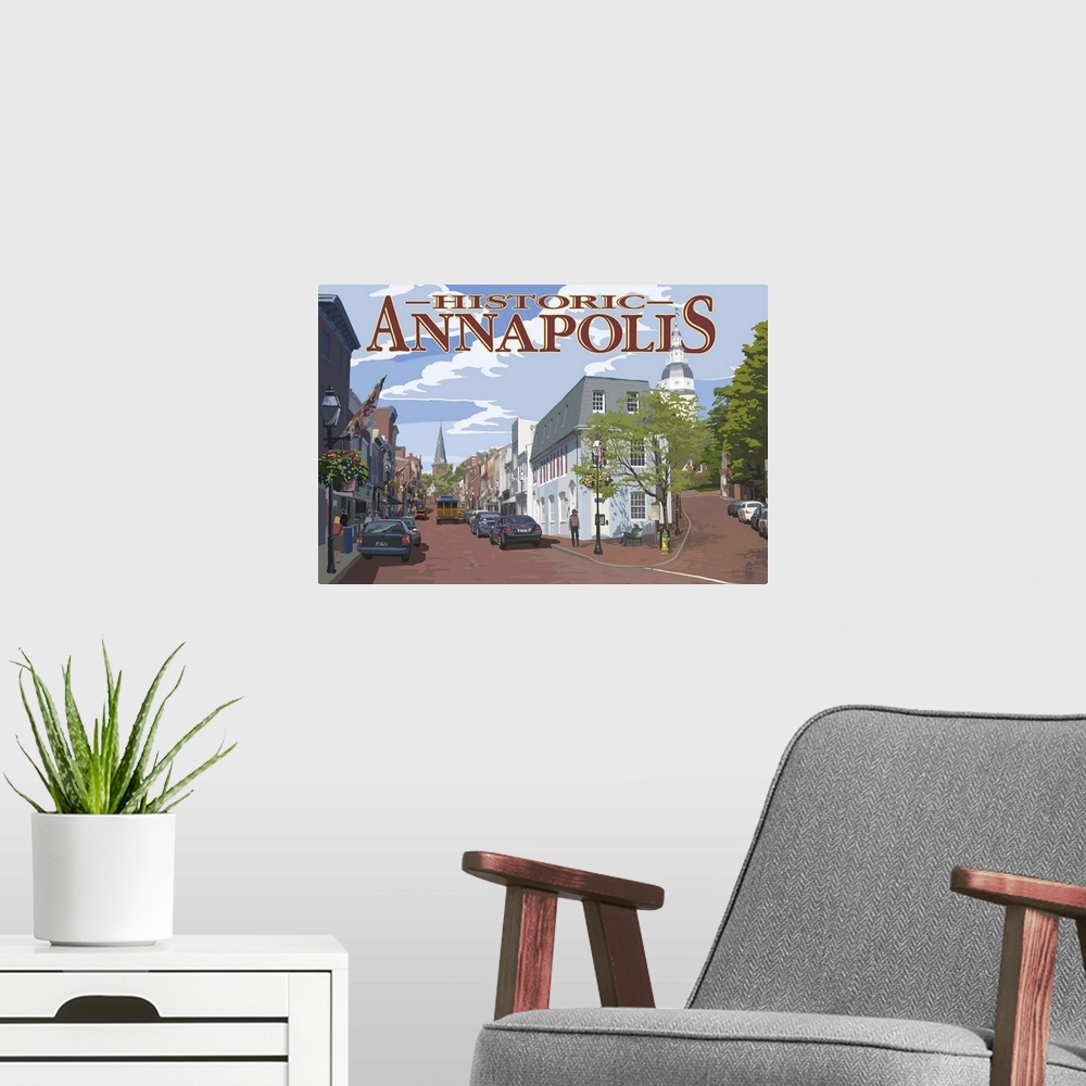 A modern room featuring Historic Annapolis, Maryland Street View