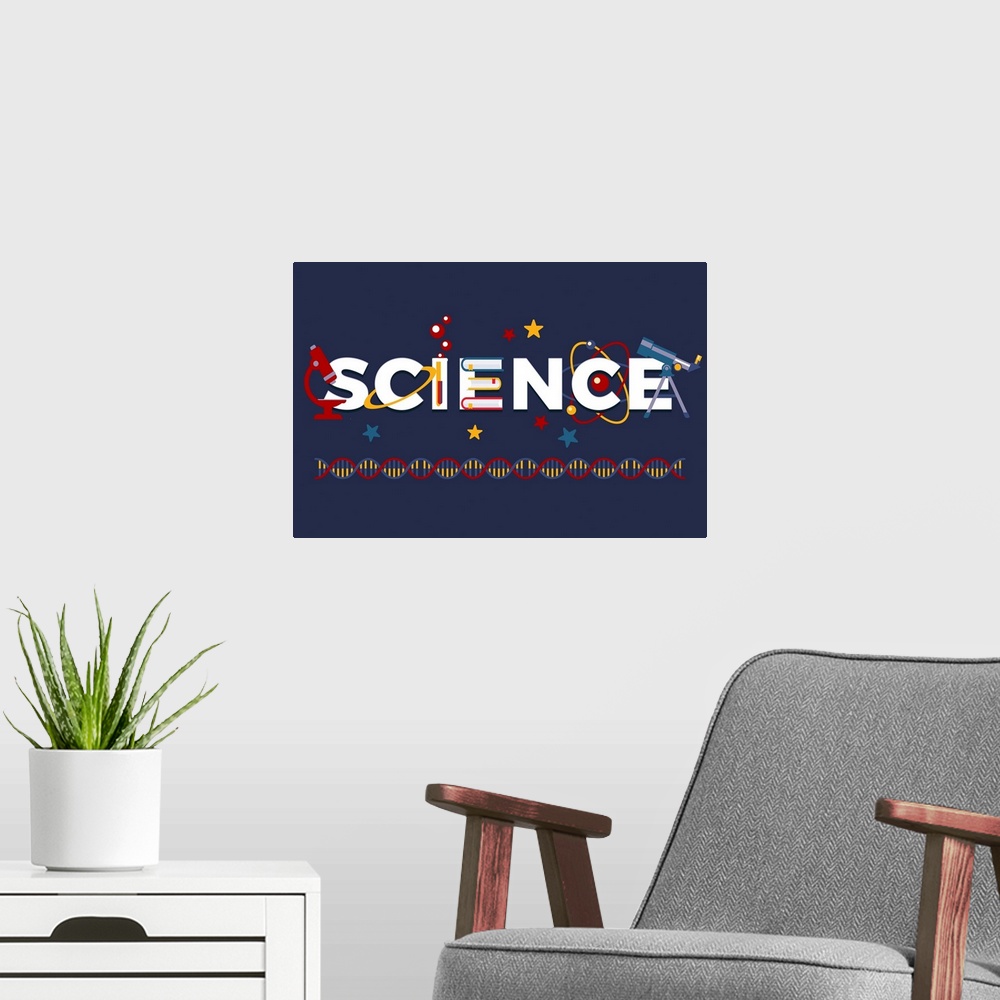 A modern room featuring Science - Blue
