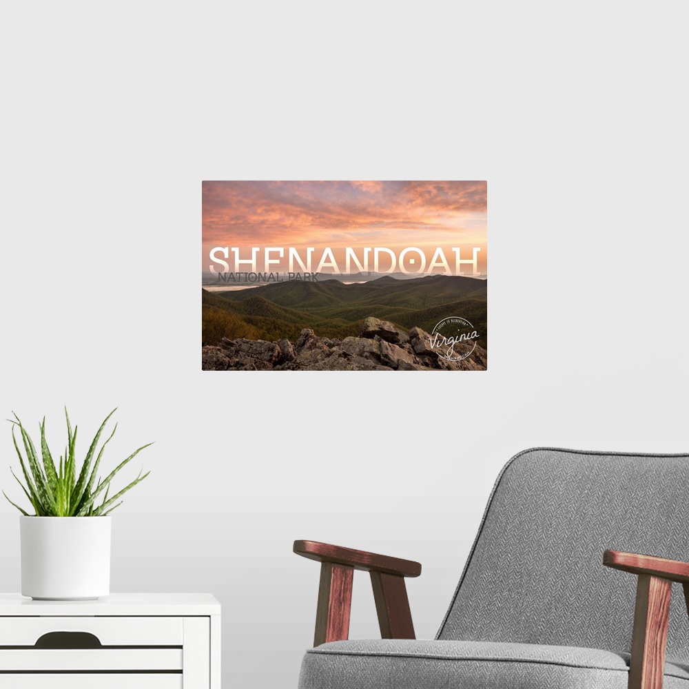 A modern room featuring Shenandoah National Park, Mountainscape: Travel Poster