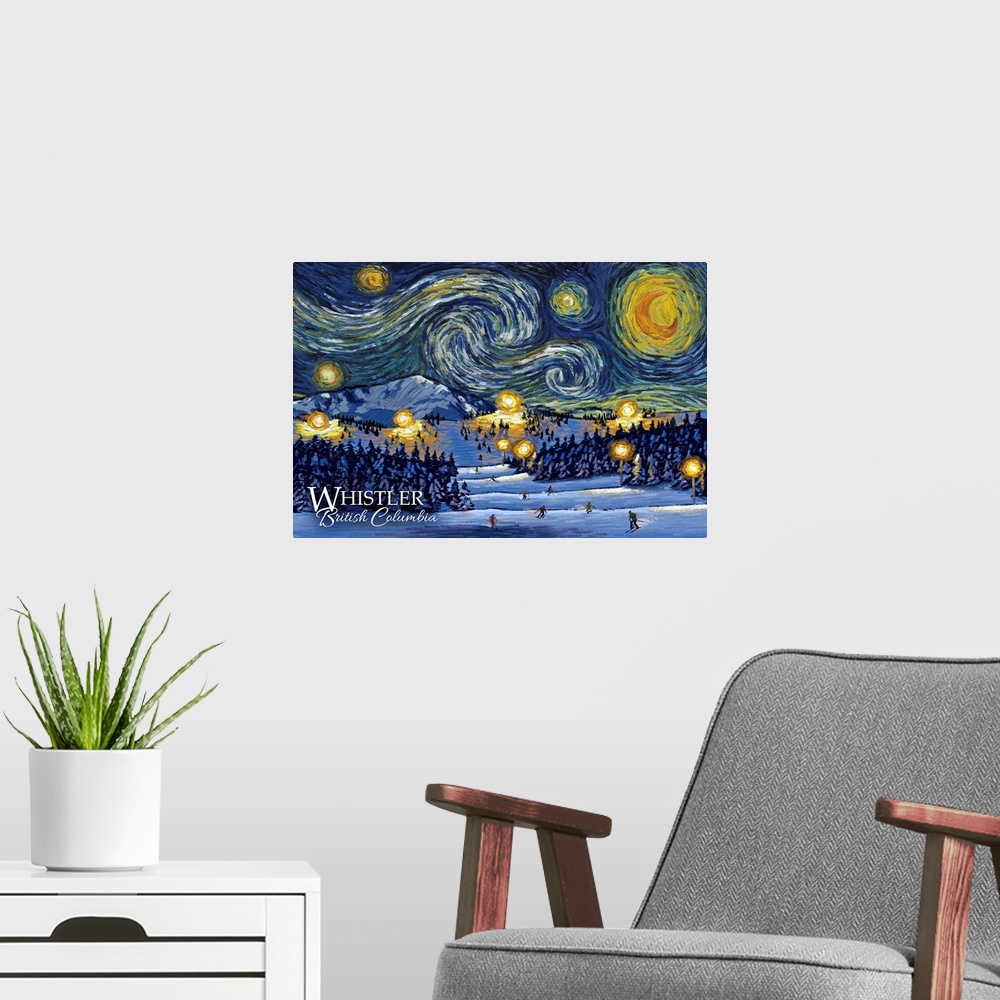 A modern room featuring Whistler, BC - Starry Night Series