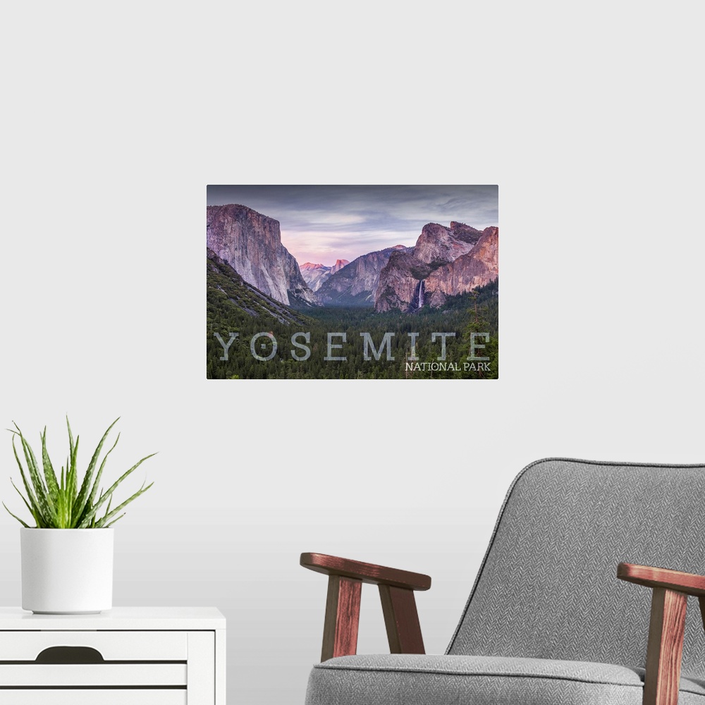 A modern room featuring Yosemite National Park, Natural Landscape: Travel Poster