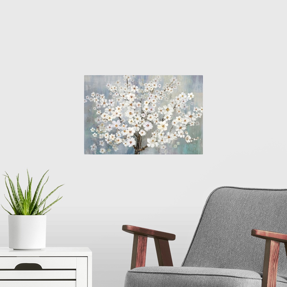 A modern room featuring Cherry Blossom Branch