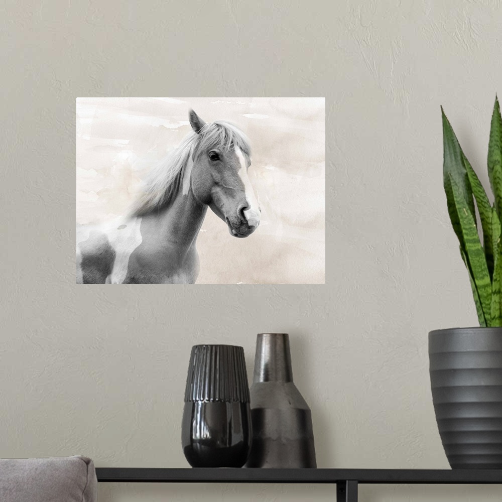 A modern room featuring Horse Sepia