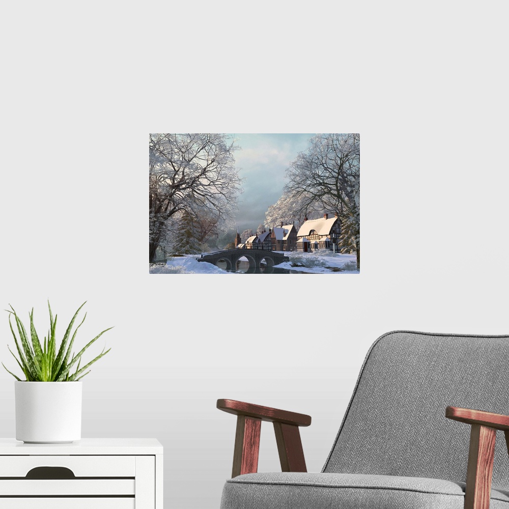 A modern room featuring Snow Scene IV