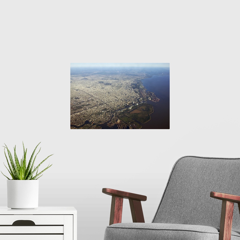 A modern room featuring Aerial of Buenos Aires, Buenos Aires, Argentina.