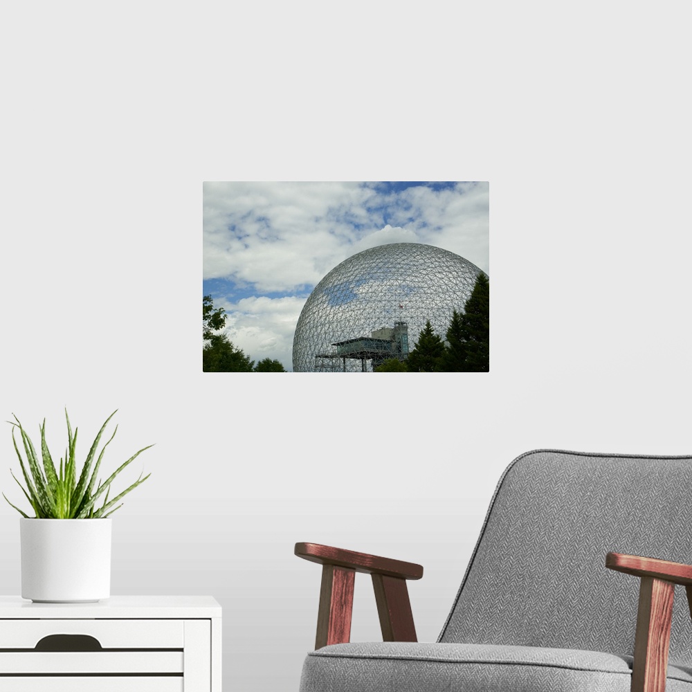 A modern room featuring La Biosphere, Montreal, Quebec, Canada.