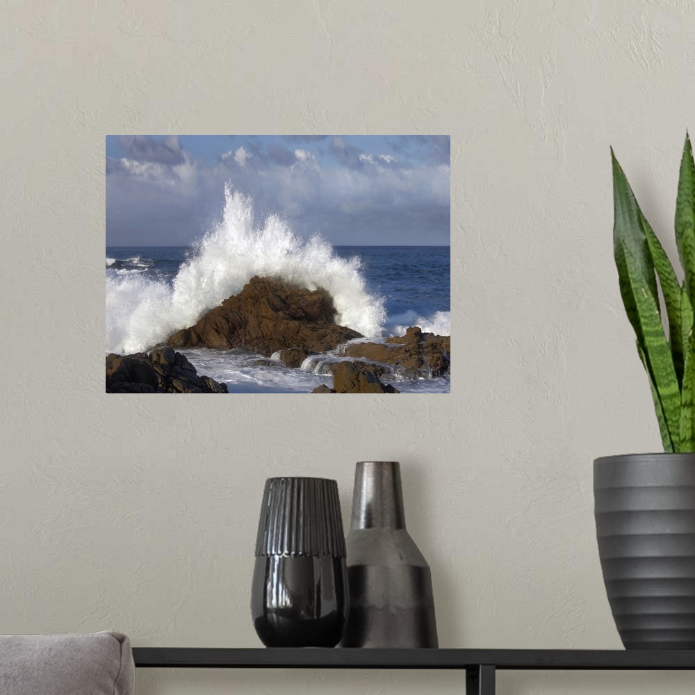 A modern room featuring Crashing waves at Garrapata State Beach, Big Sur, California