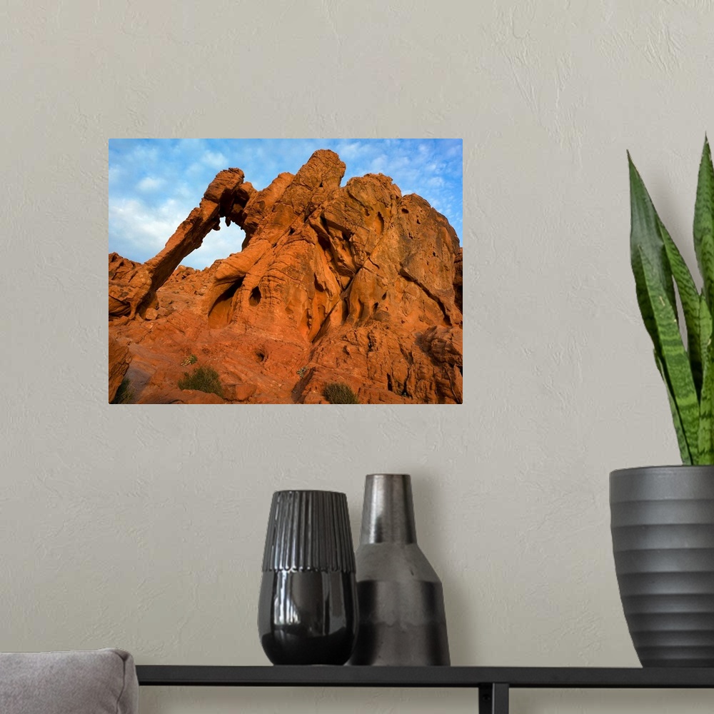 A modern room featuring Elephant Rock, a unique sandstone formation, Valley of Fire State Park, Nevada