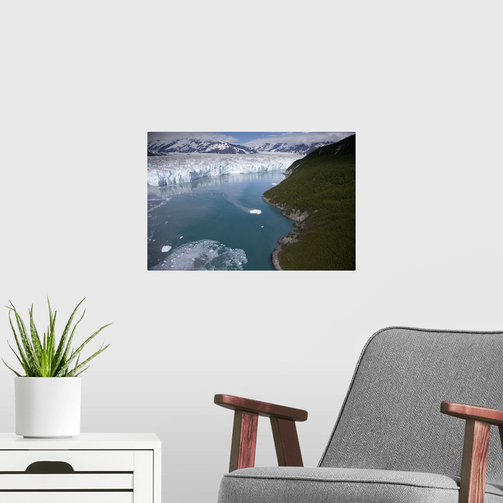 A modern room featuring Largest Tidewater Glacier in continental North Amerika: Hubbard Glacier encroaching on Gilbert Po...