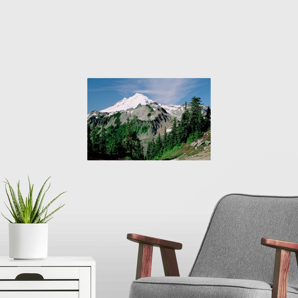 A modern room featuring Mt Baker, Cascade Mountains, Washington