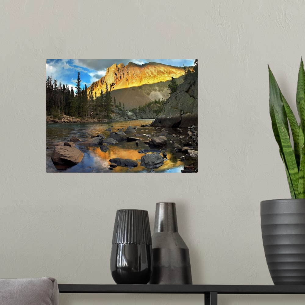 A modern room featuring Nokhu crags, hornfel layers carved by glaciers, Medicine Bow Range, Colorado