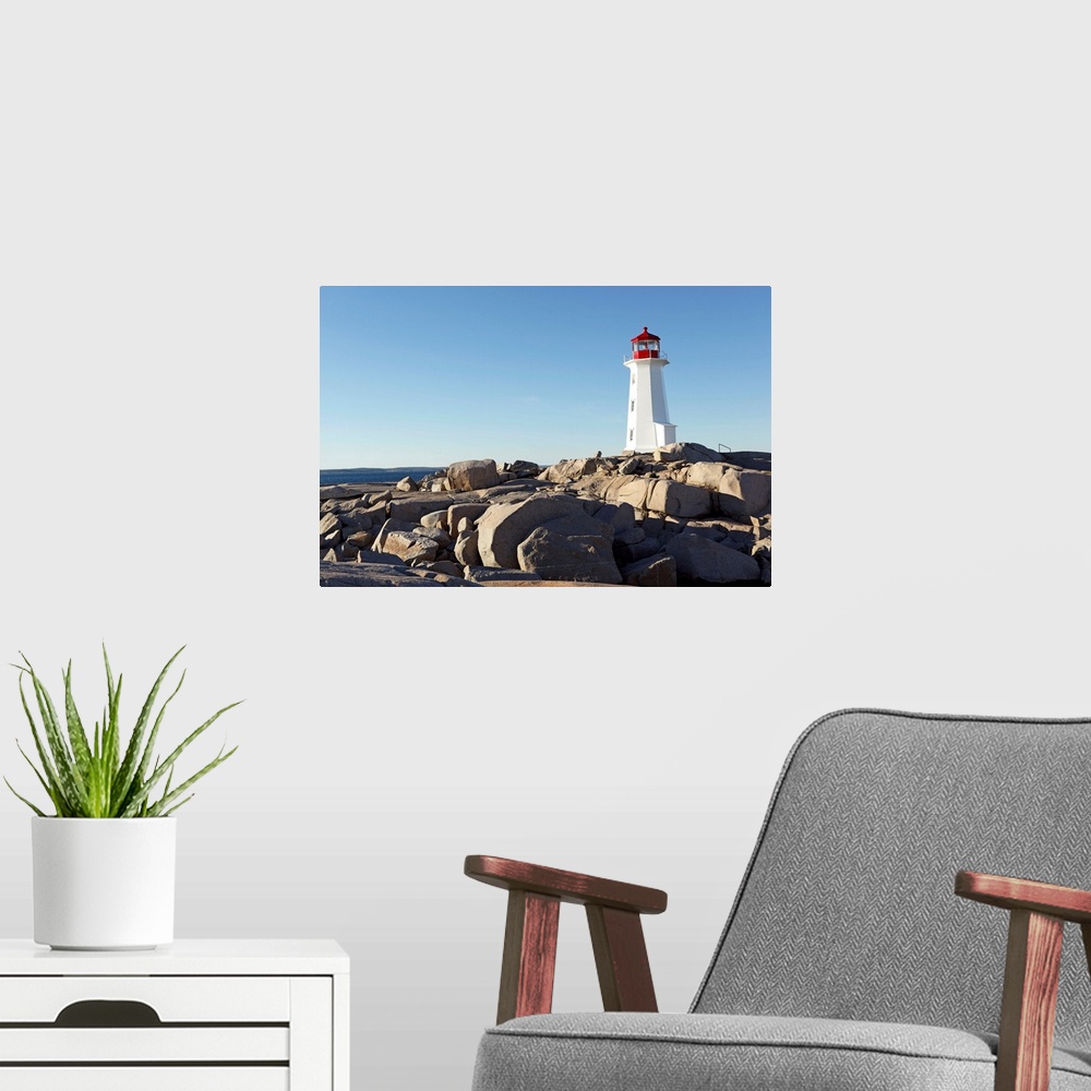 A modern room featuring Peggys Point Lighthouse, Nova Scotia, Canada