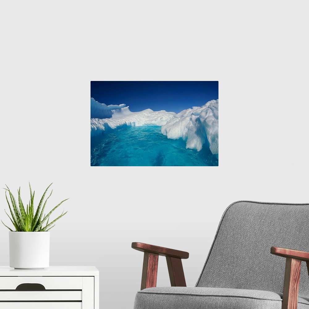 A modern room featuring Sculpted iceberg, Terre Adelie Land, east Antarctica