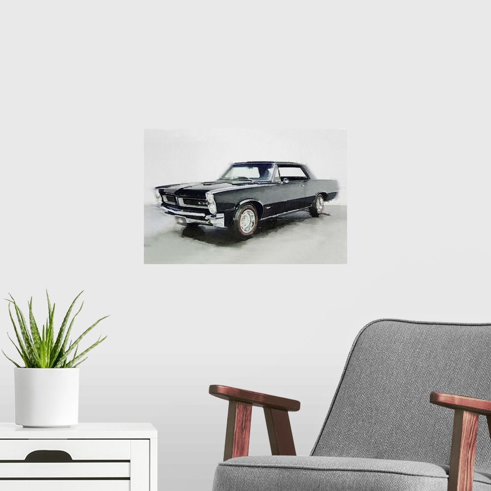 A modern room featuring 1965 Pontiac GTO Watercolor
