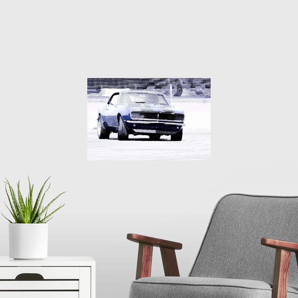 A modern room featuring 1968 Chevy Camaro Watercolor