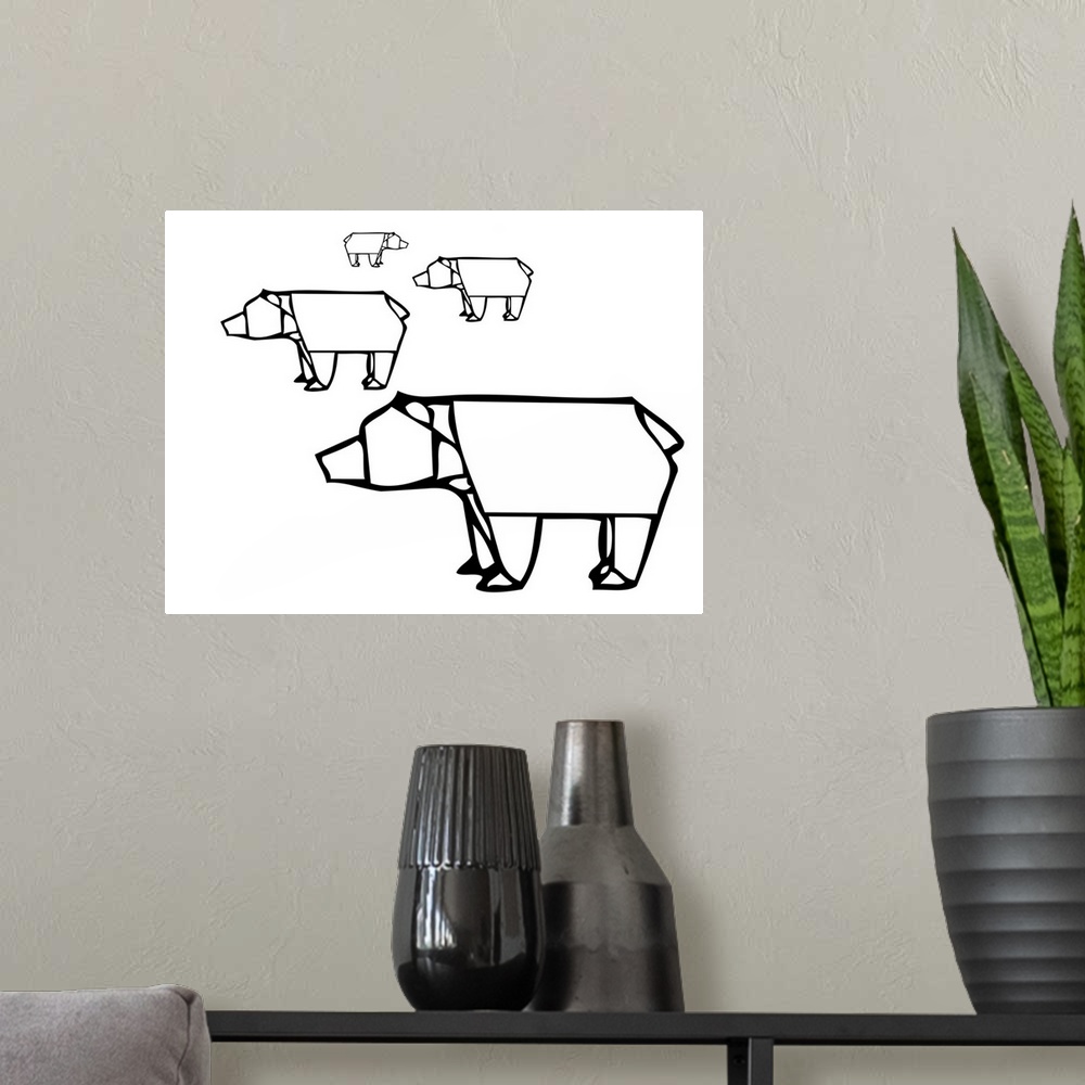 A modern room featuring Abstract Minimalist Bears