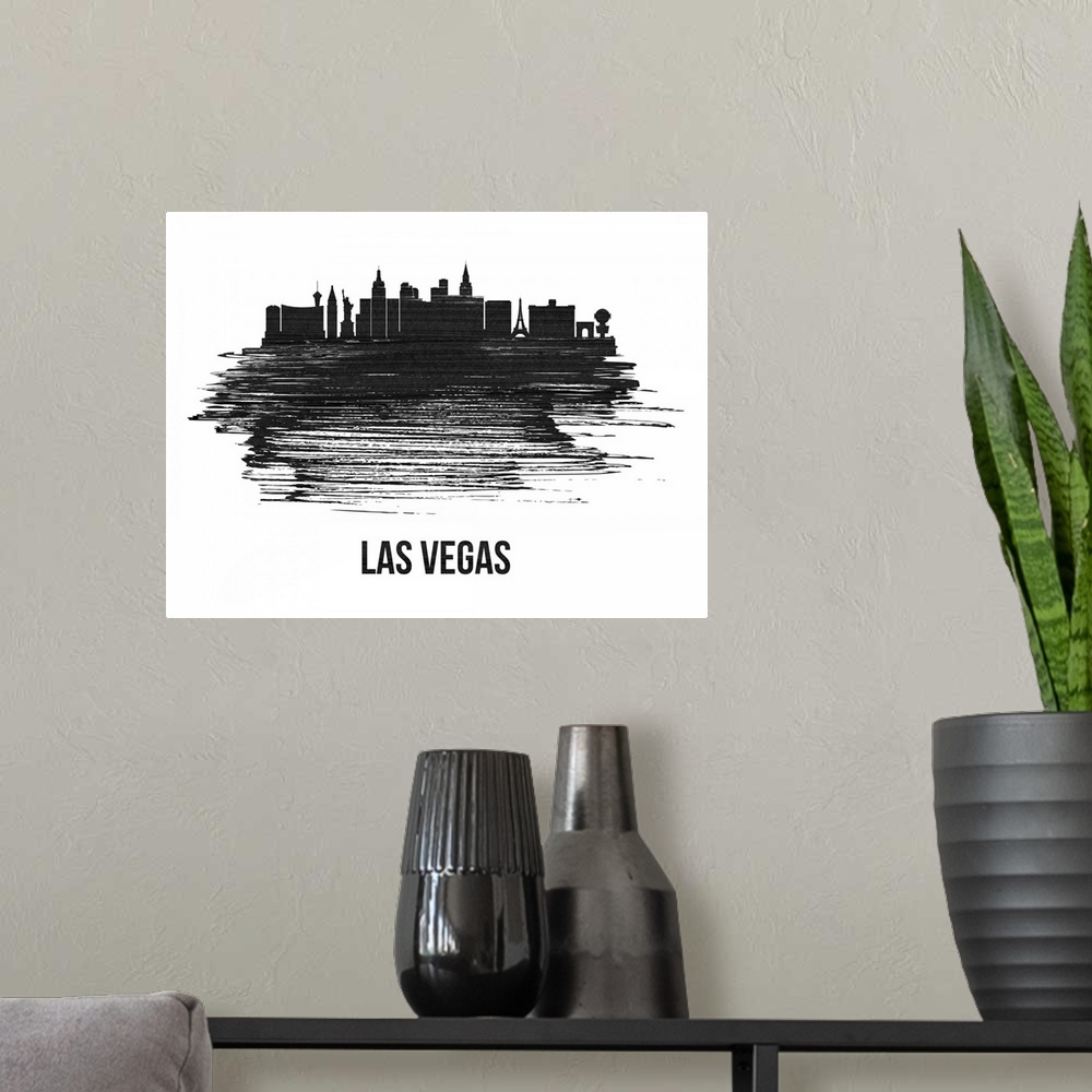 A modern room featuring Las Vegas Skyline