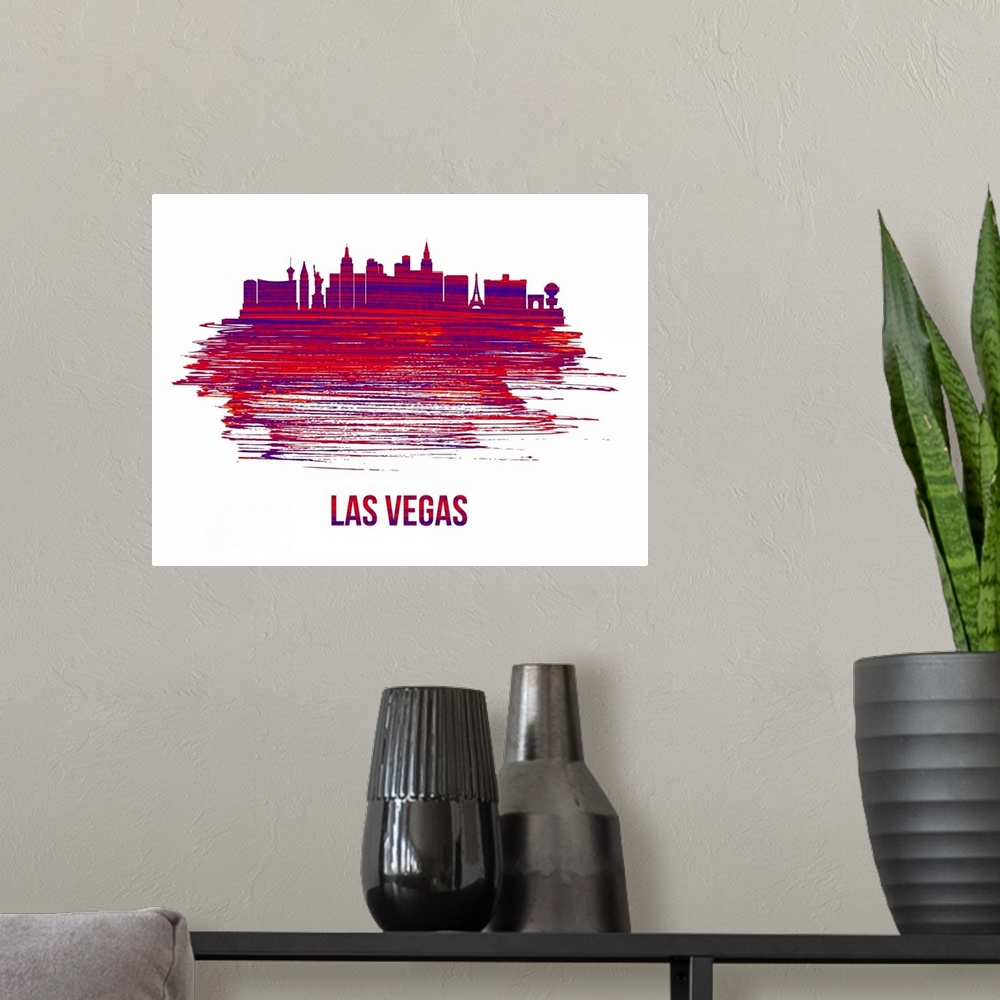 A modern room featuring Las Vegas Skyline