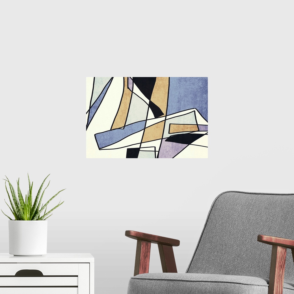 A modern room featuring Abstract Line Art 29