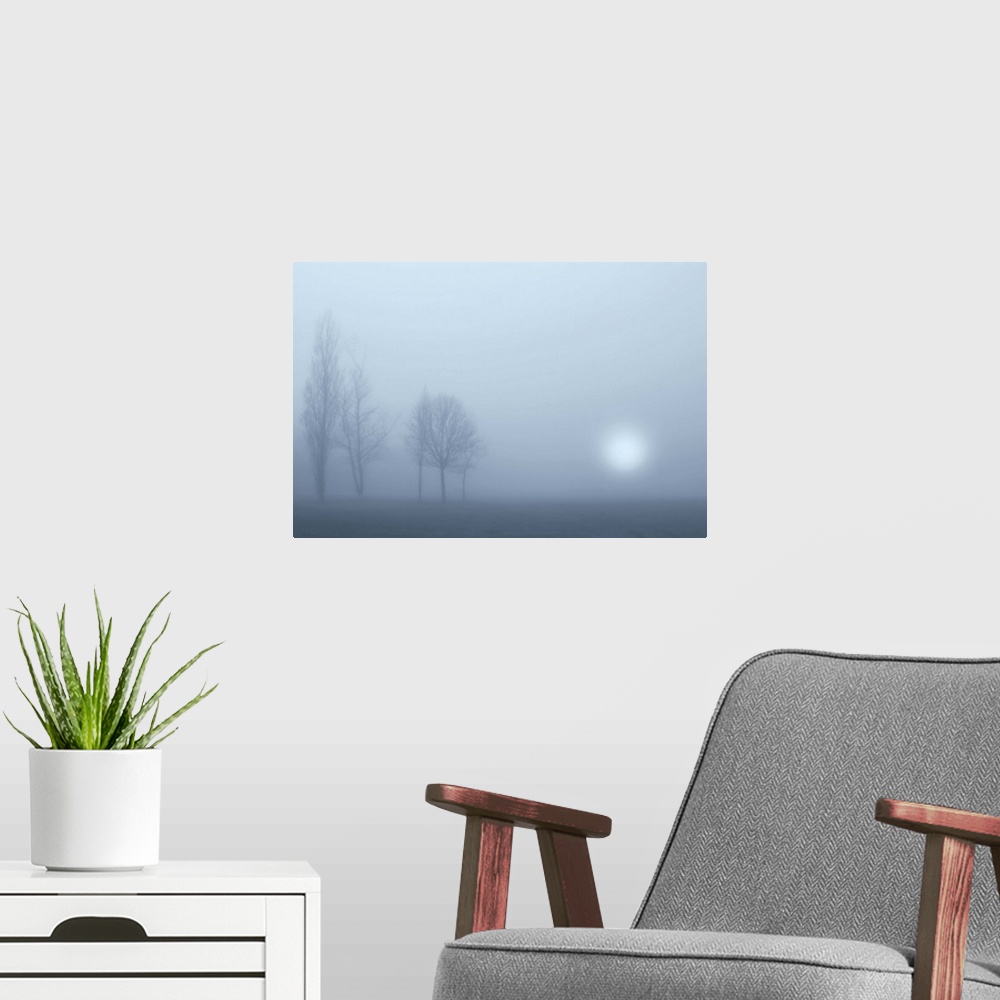 A modern room featuring Atmospheric Blues