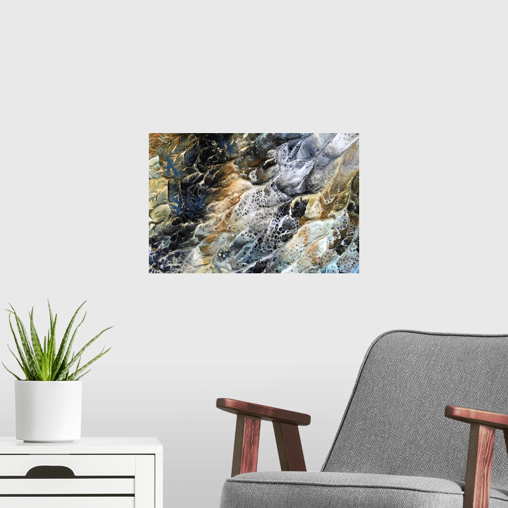 A modern room featuring Close-Up, Macro View Of Seaweed, Kelp And Sand In The Ocean